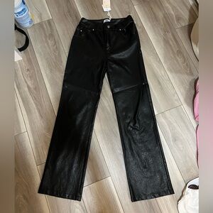 Black leather pants